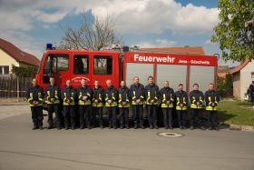 Hier ist die Mannschaft der FF Jena-Göschwitz zu sehen